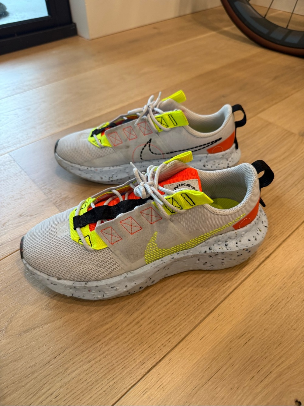Nike Sneakers - Light Gray with Volt & Orange Accents